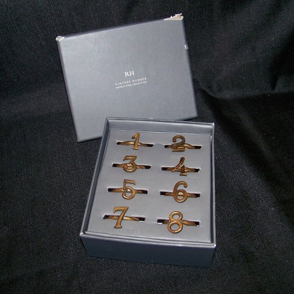 RESTORATION HARDWARE RH SET OF 8 VINTAGE NAPKIN RINGS - NEW - Picture 1 of 4